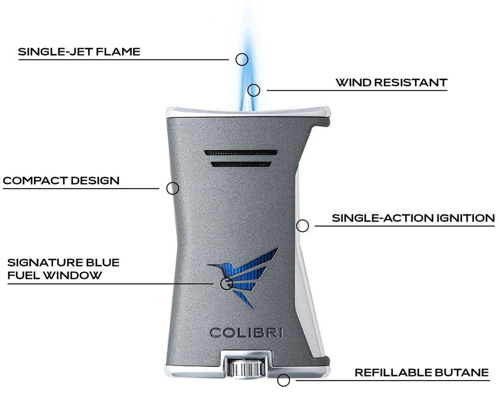 Sigarenknipper Colibri Slim Zwart/Zwart