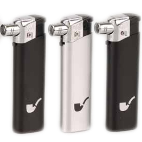 Lighter Pipe Disposable  Cool Piezo Black/Silver