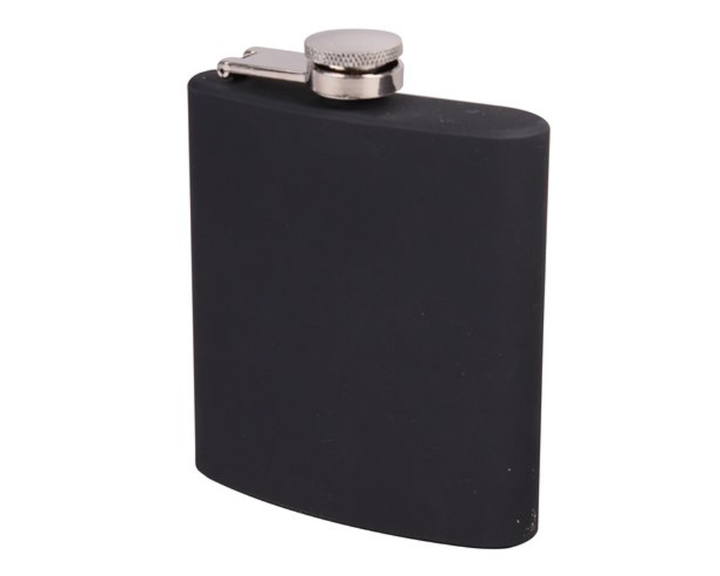 Hip Flask Rubber Black 6oz