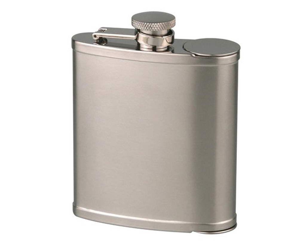 Hip Flask 6oz + 2 Cups Chrome