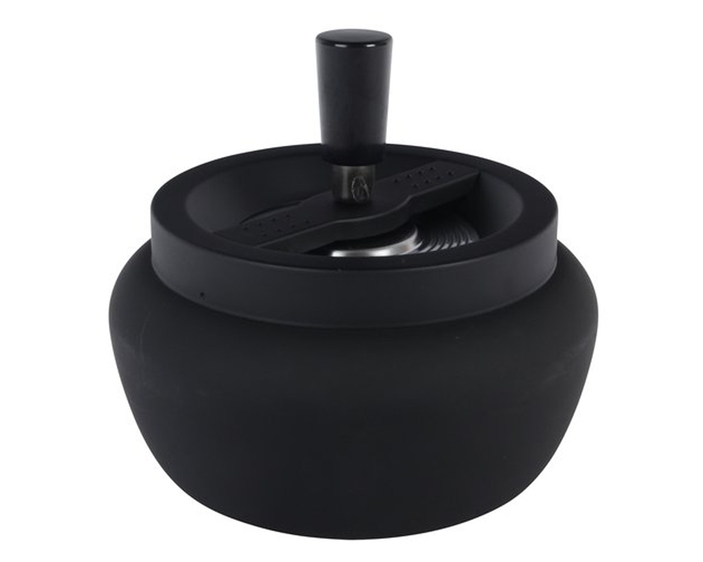 Cendrier Poussoir Noir Matte 11cm