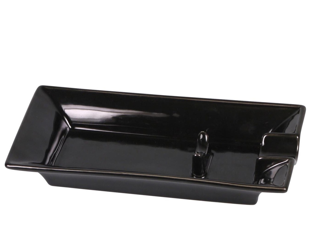 Ashtray Cigar Ceramic Black 1 Rest