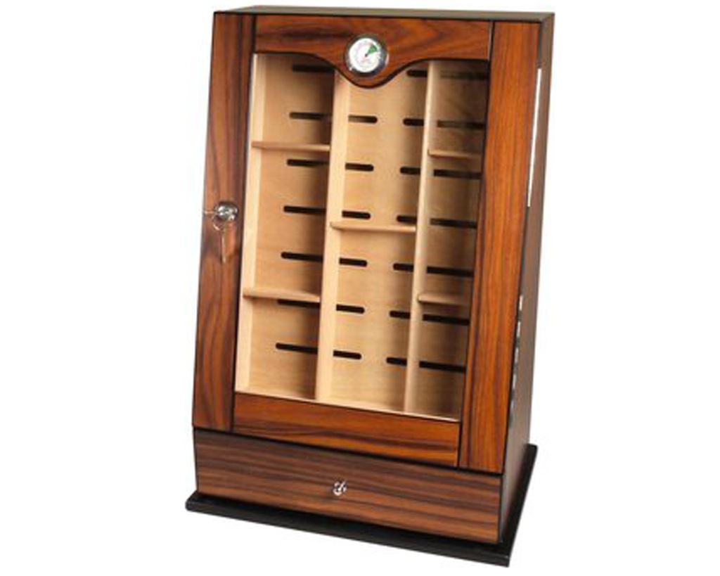 Humidor Restaurant Noyer/Verre 150 Cigares