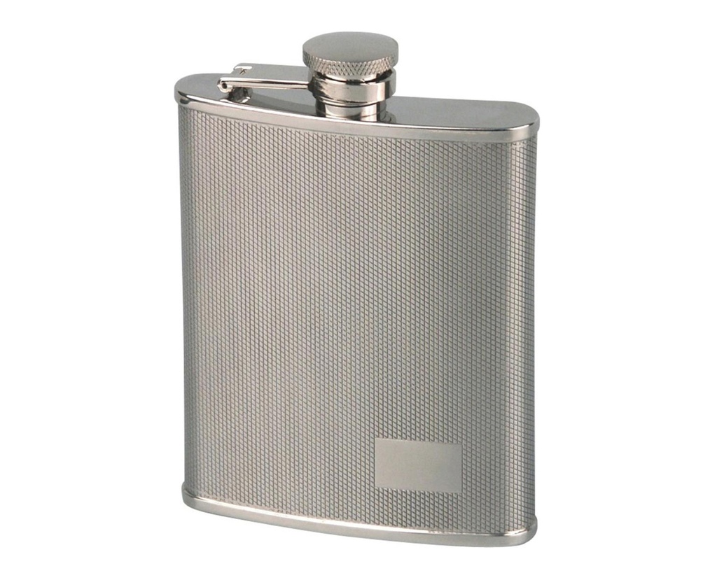 Hip Flask Chrome Etched - 6oz