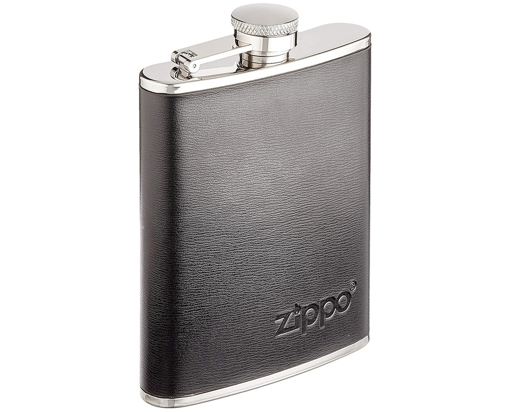 Zippo Hip Flask - Black Leather