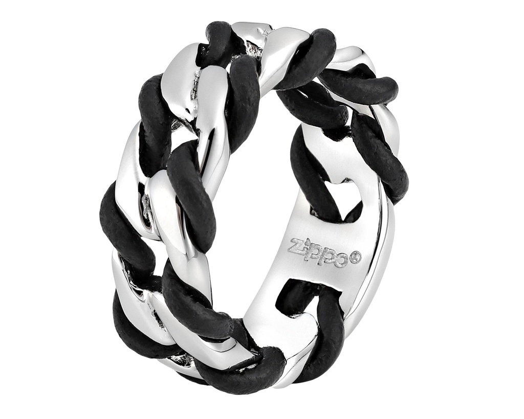 Zippo Steel & Leather Ring - 56