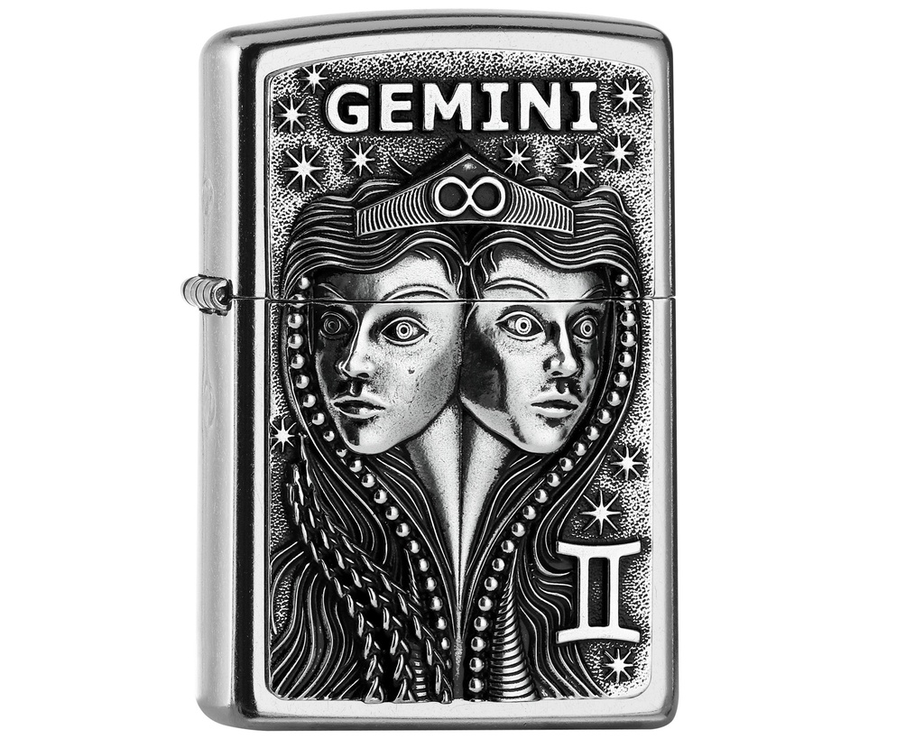 Briquet Zippo Zodiac Gemini Tierkr. V19