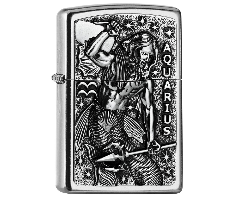 Lighter Zippo Zodiac Aquarius Tierkr. V19