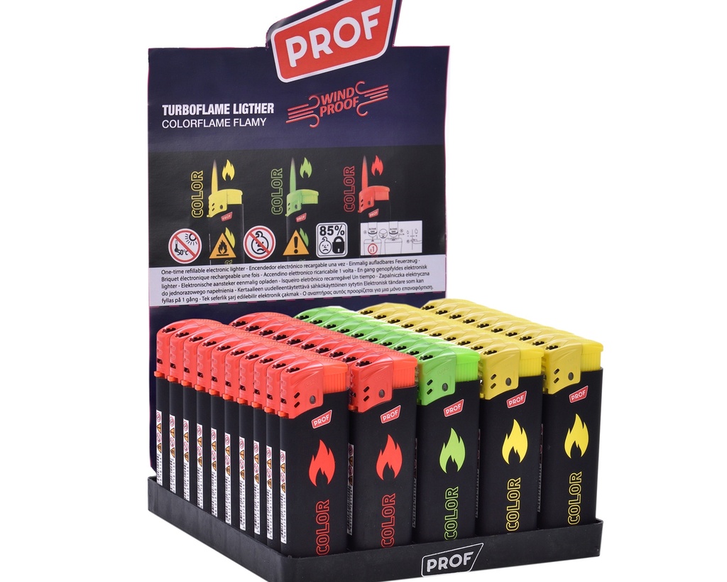 Lighter Disposable  Prof Rubber Touch Colorflame