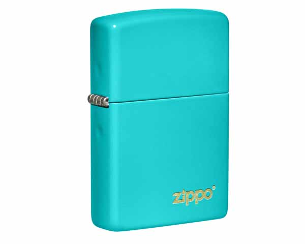 Aansteker Zippo Flat Turquoise  with Zippo Logo Lasered