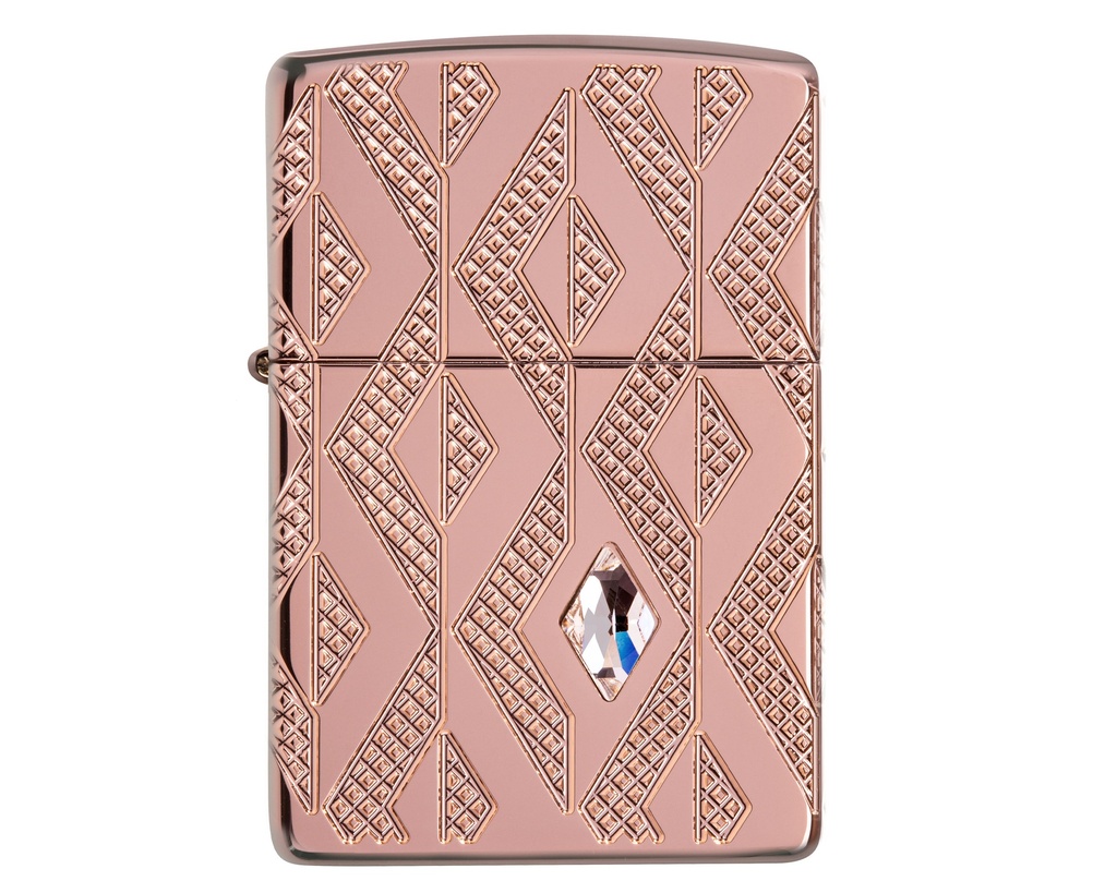 Briquet Zippo Geometric Diamond Pattern Design