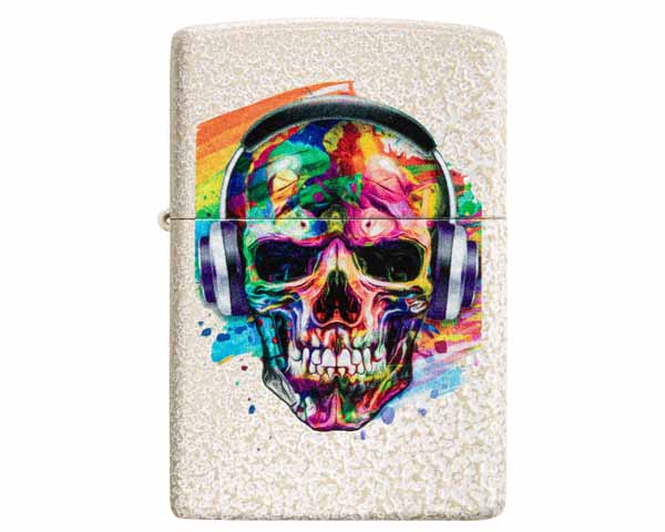 Briquet Zippo Skull Headphones Design