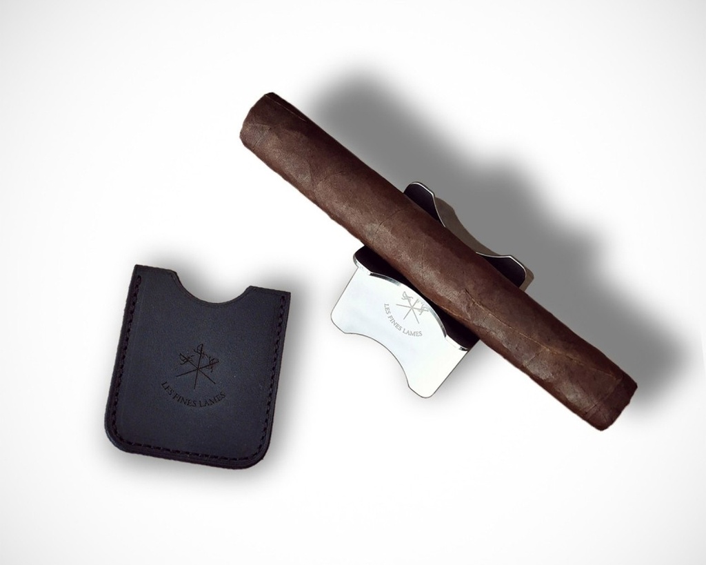 Cigar Stand LFL 2 Metal Leather Case Black