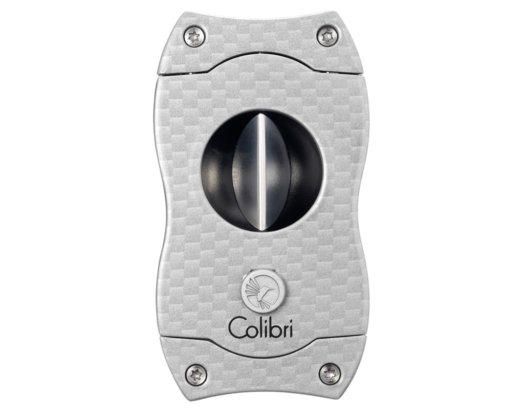 Cigar Cutter Colibri V-Cut Carbon Fiber Silver
