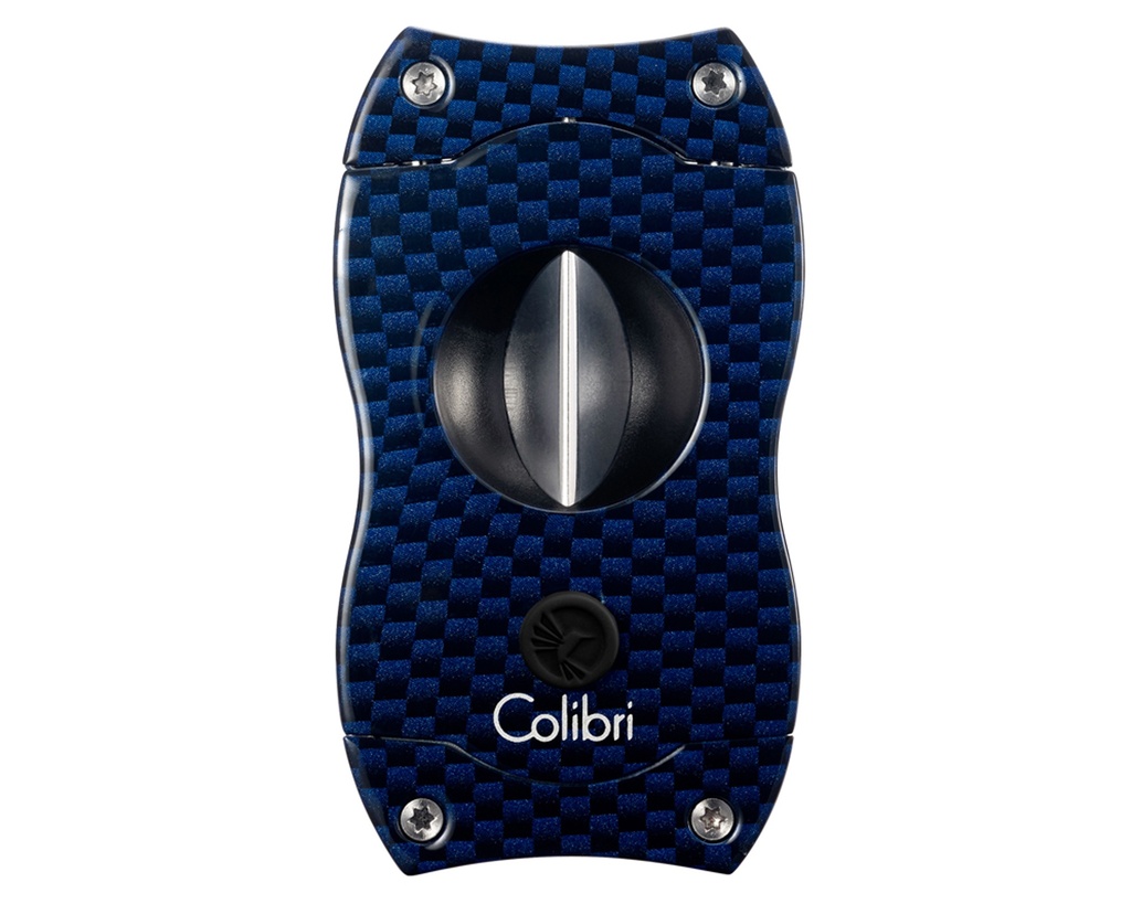 Cigar Cutter Colibri V-Cut Carbon Fiber Blue