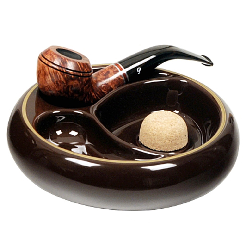 Ashtray Pipe Lubinski Round Brown