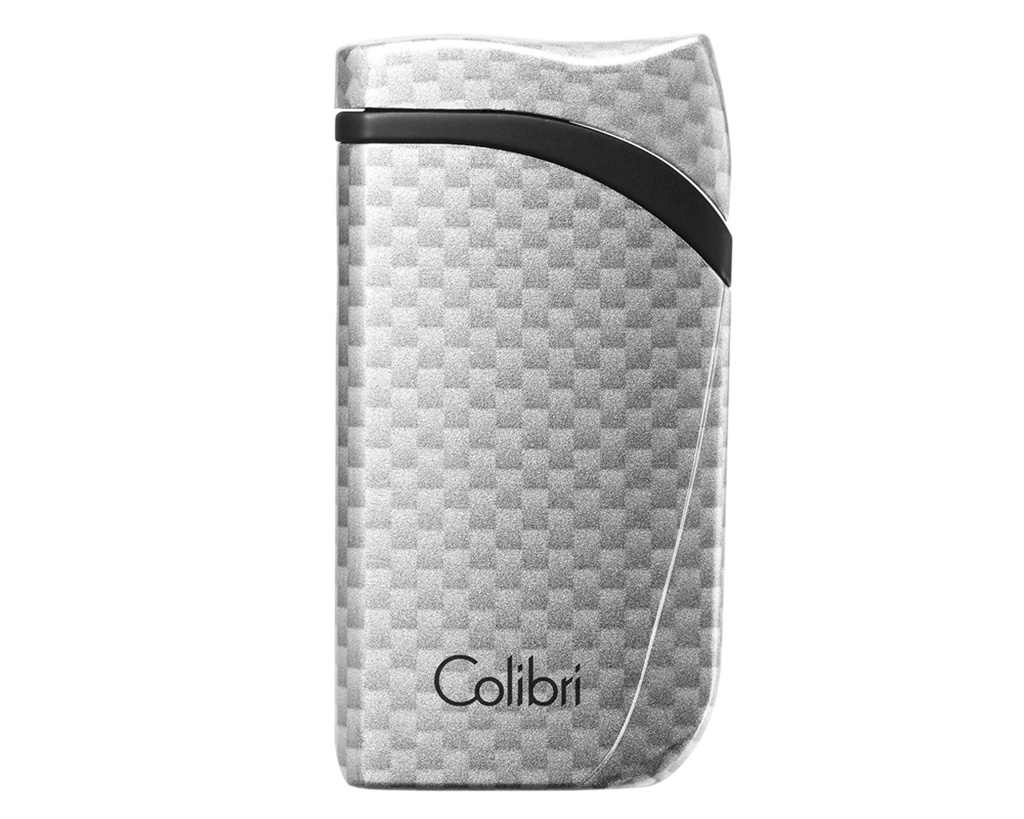 Aansteker Colibri Falcon Carbon Fiber Zilver