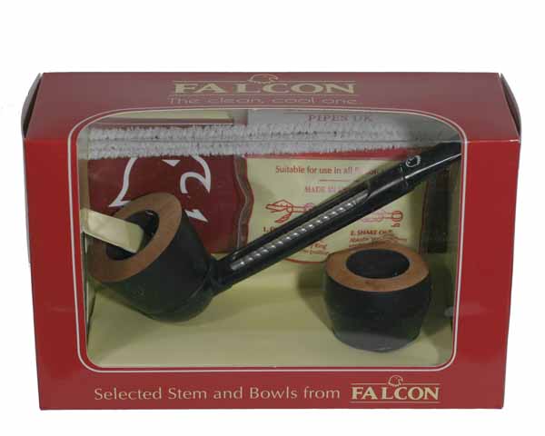 Pipe Falcon Straight 2 Bowls Ebony