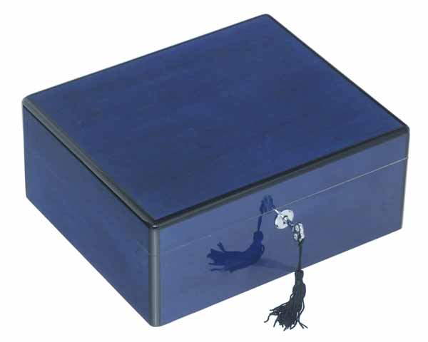 Humidor Lubinski Bleu Haute Brillance - 50 Cigares