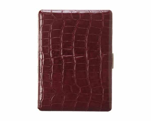 [10442770] Etui Cigarette Pearl Cuir Brun Croco 9sks