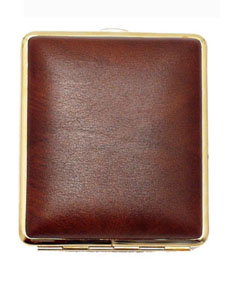 Etui Cigarette VH 520 Cuir Doré Brun 18ks