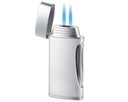 Briquet Caseti Double Jet Chrome Argent Matte