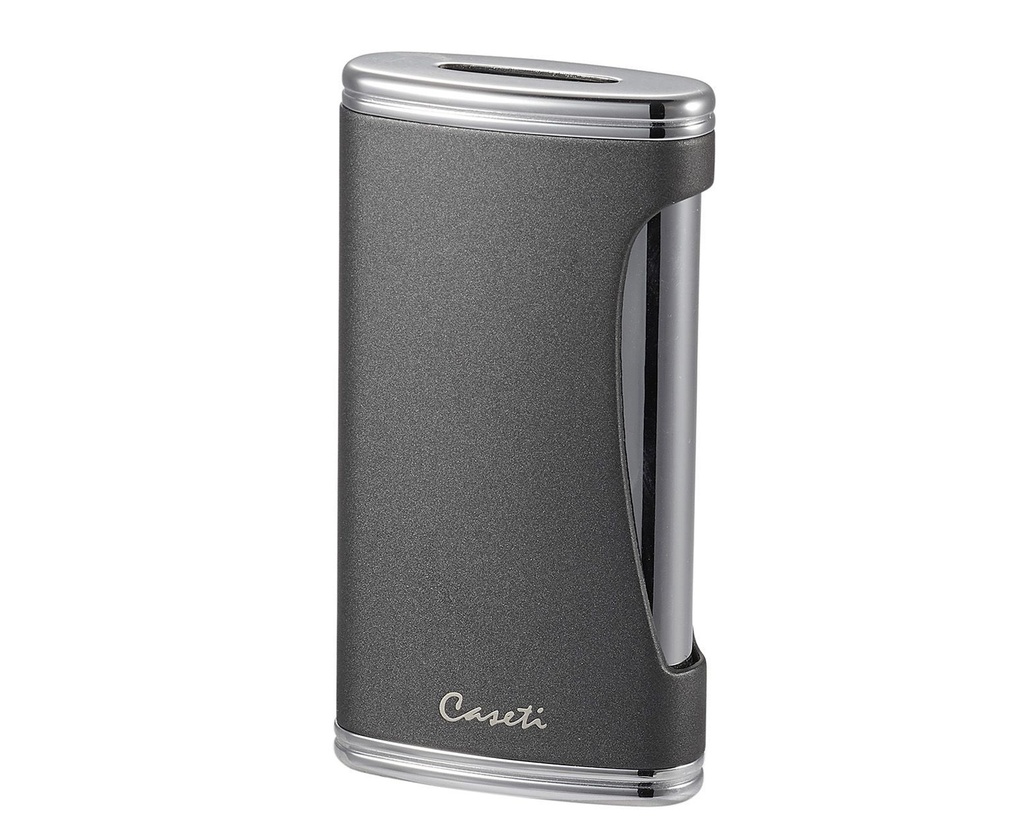 Briquet Caseti Wide Flat Flame Chrome Gris Matte