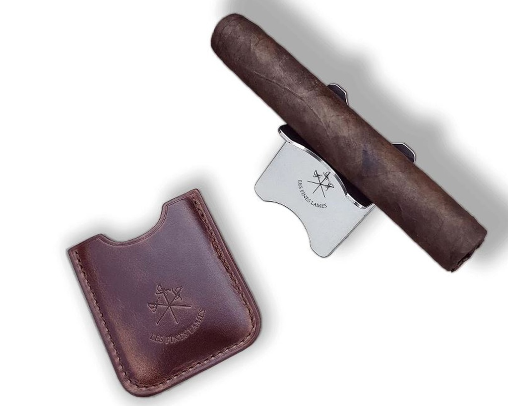 Cigar Stand LFL Metal Leather Case Tan