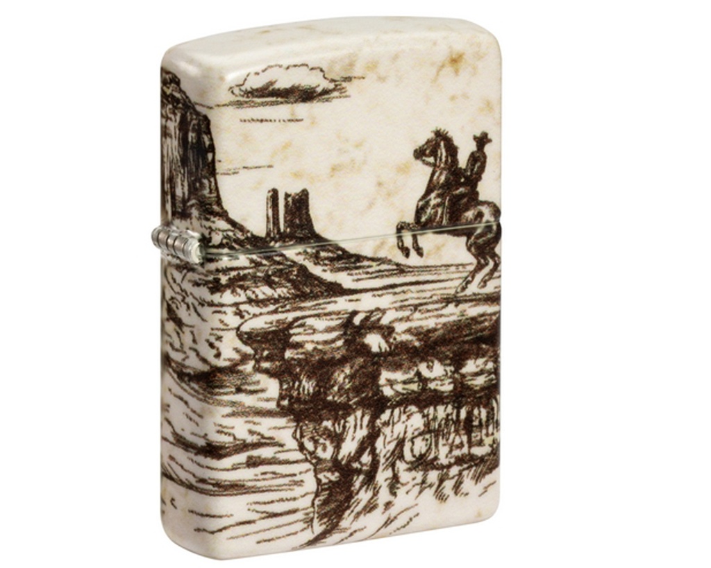 Lighter Zippo Wild West Scene Design