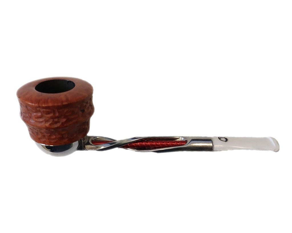 Pipe Falcon Twist Tube Droite Rouge Embout Blanc