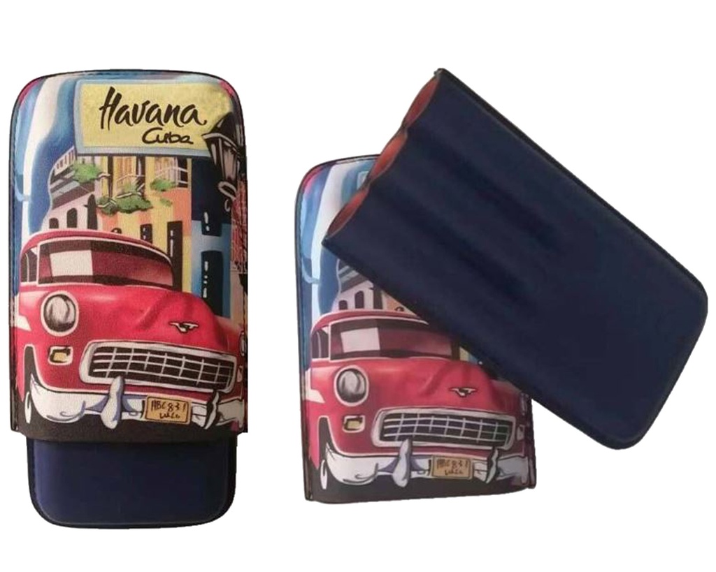 Etui Cigare Cuir Havana R54 3 Cig