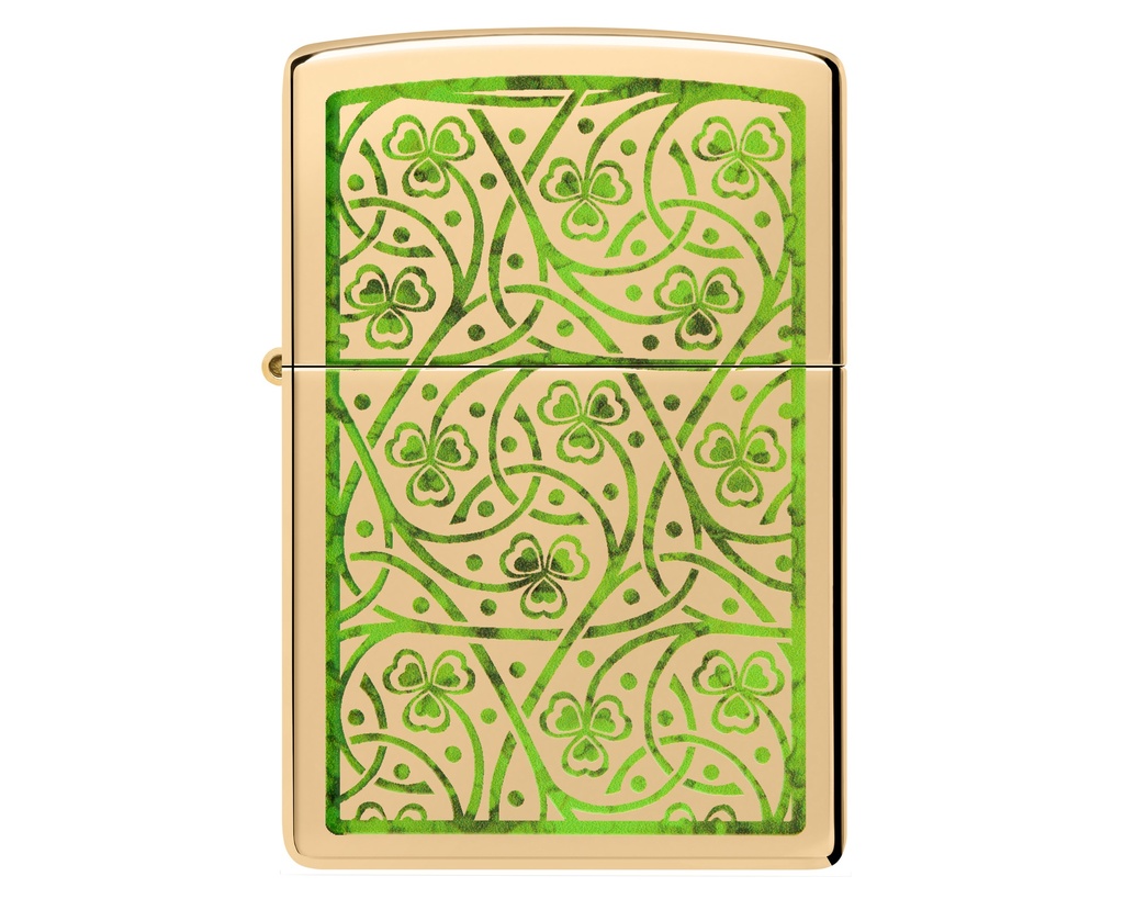 Briquet Zippo Clover Leaves Design