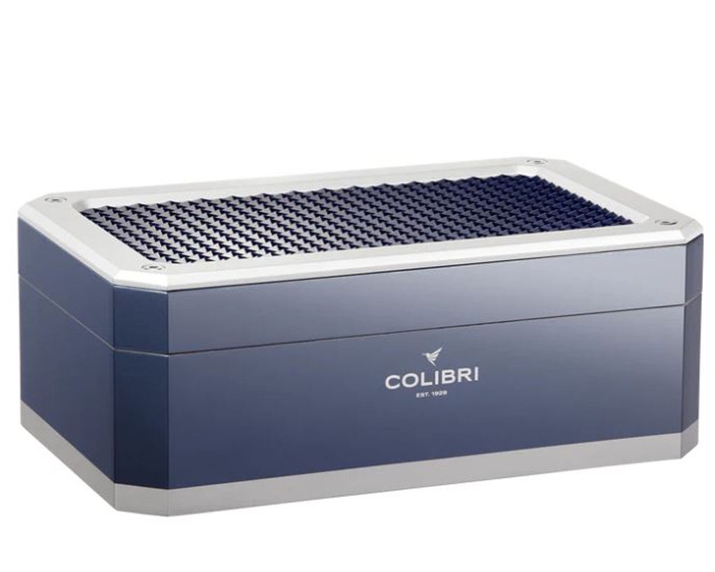 Humidor Colibri Rally Navy Silver - 125 Cigars