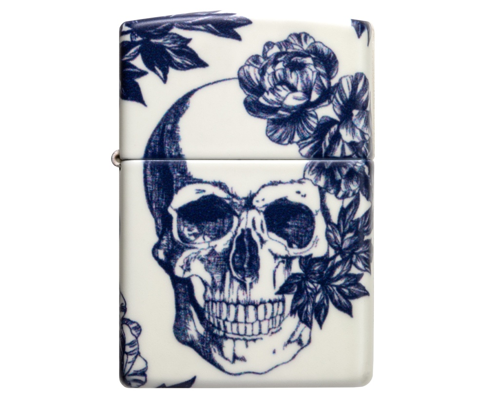 Briquet Zippo Floral Skull Design 