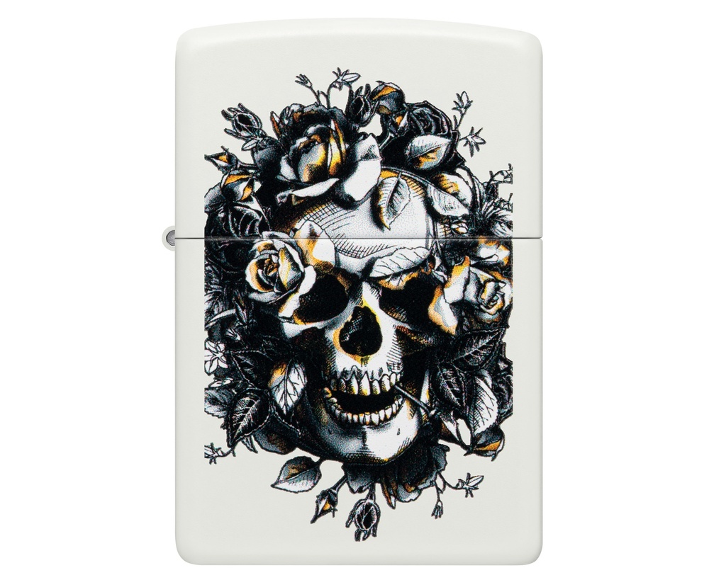 Briquet Zippo Skull and Roses Design