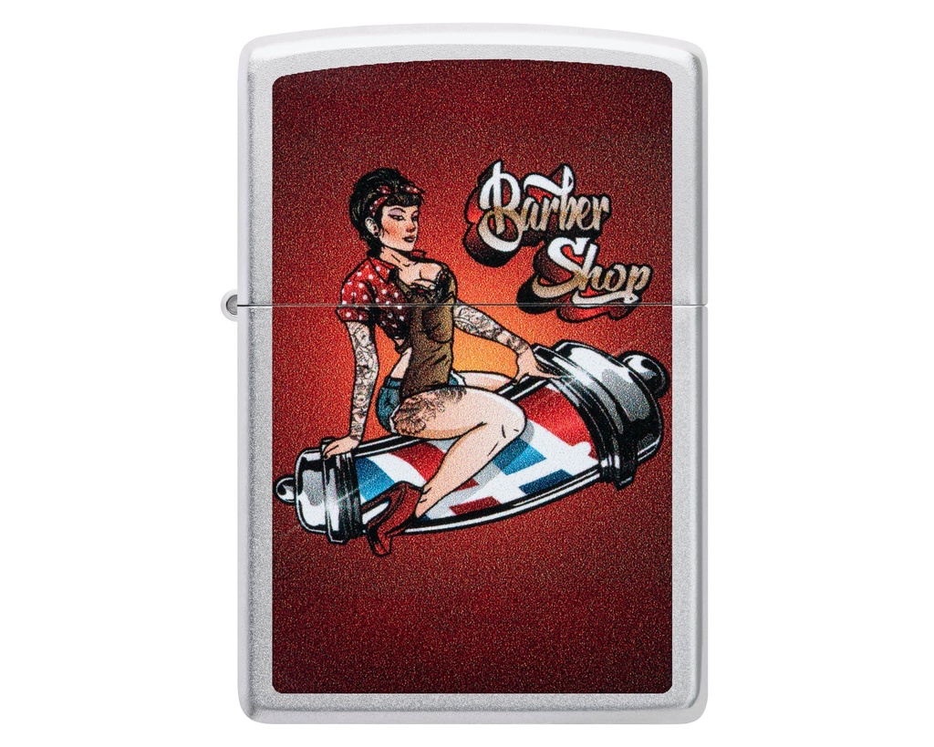 Briquet Zippo Barber Shop Pin-up Design