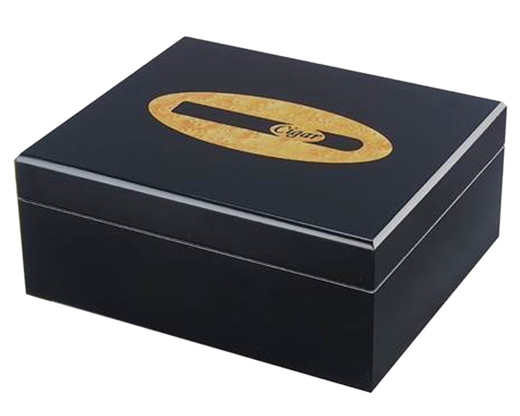 Humidor Black Matt Cigar Logo - 25 Cigars