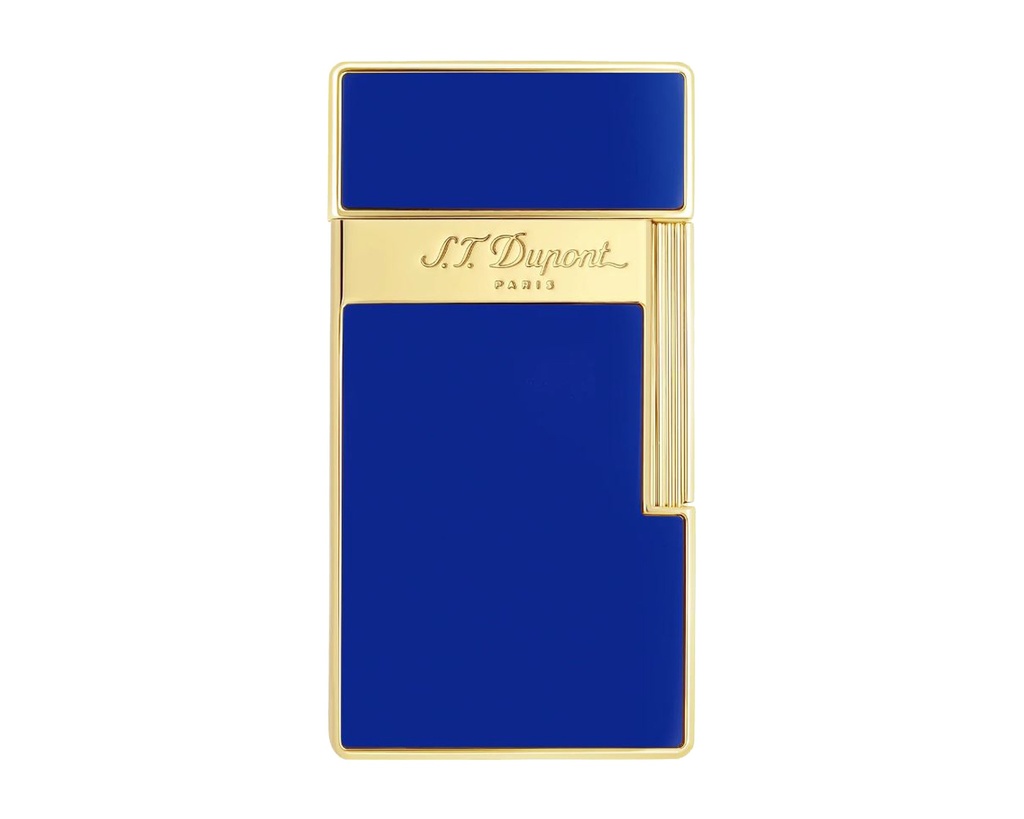 Lighter Dupont Biggy Blue Lacquer Gold
