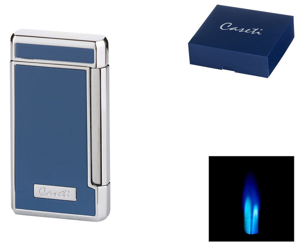 Briquet Caseti Paris Double Jet Gris Bleu