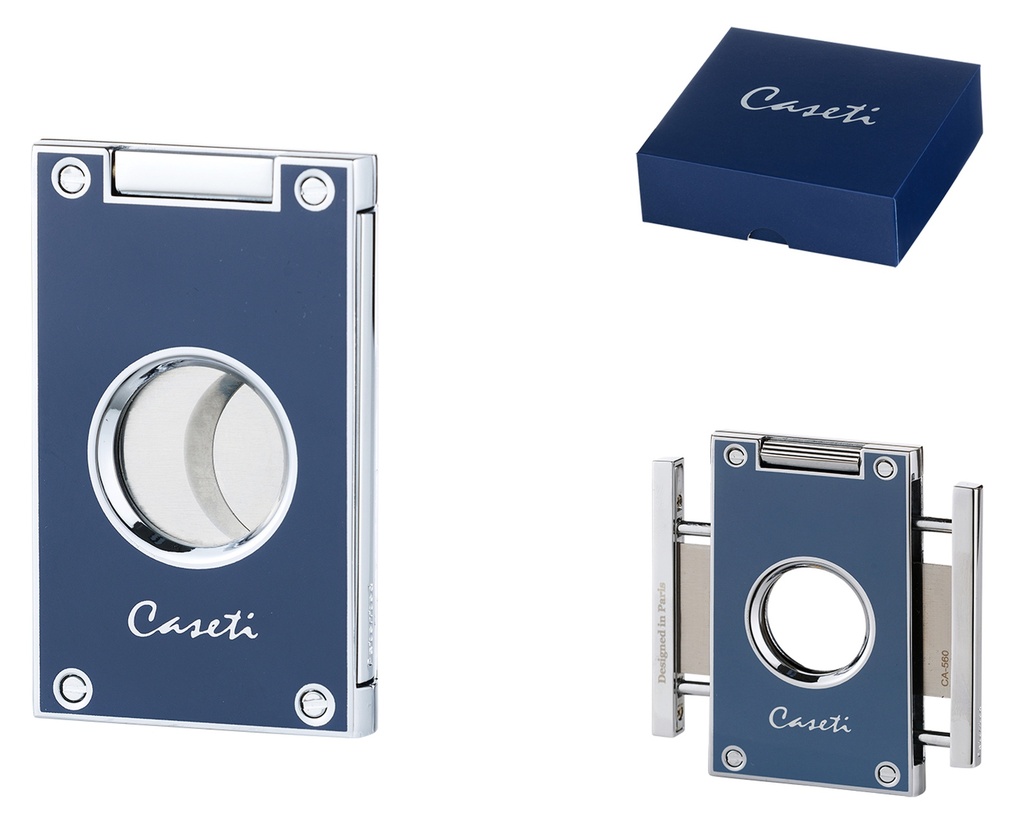 Cigar Cutter Caseti Paris 2 Blades Grey-Blue