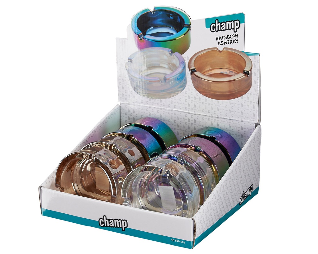 Asbak Champ Glas Rainbox 9x3.8cm