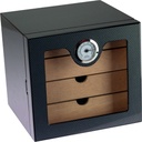 Humidor Carbon Brillant 80 Cigares 4 Tiroirs