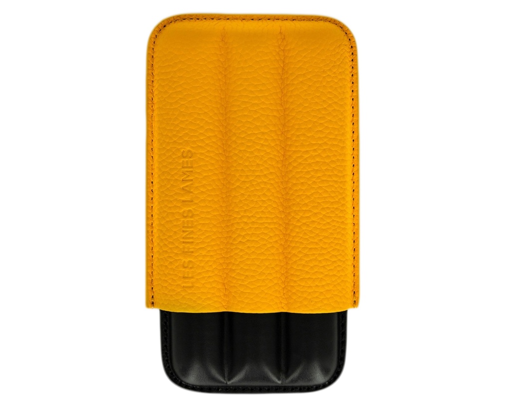 Etui Sigaar LFL Trio Yellow Pebble Leer