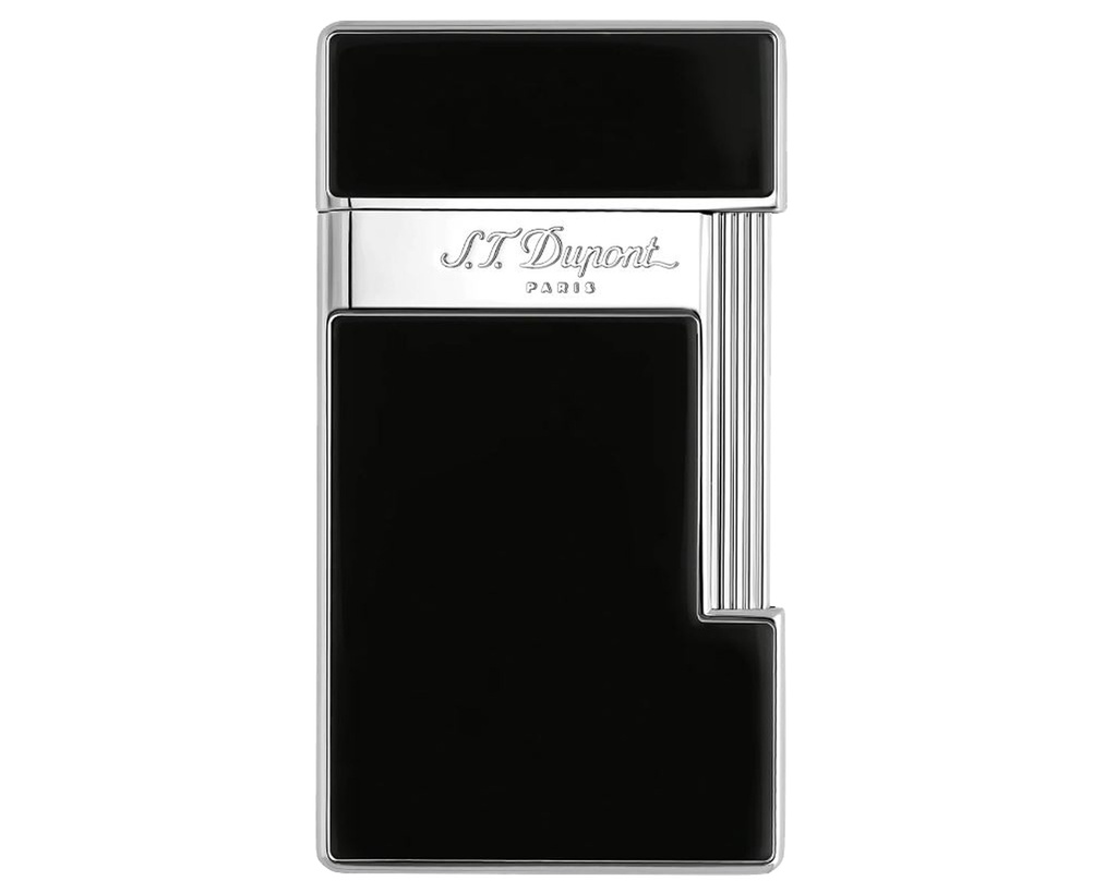 Briquet Dupont Slimmy Laque Brillante Noire Chrome