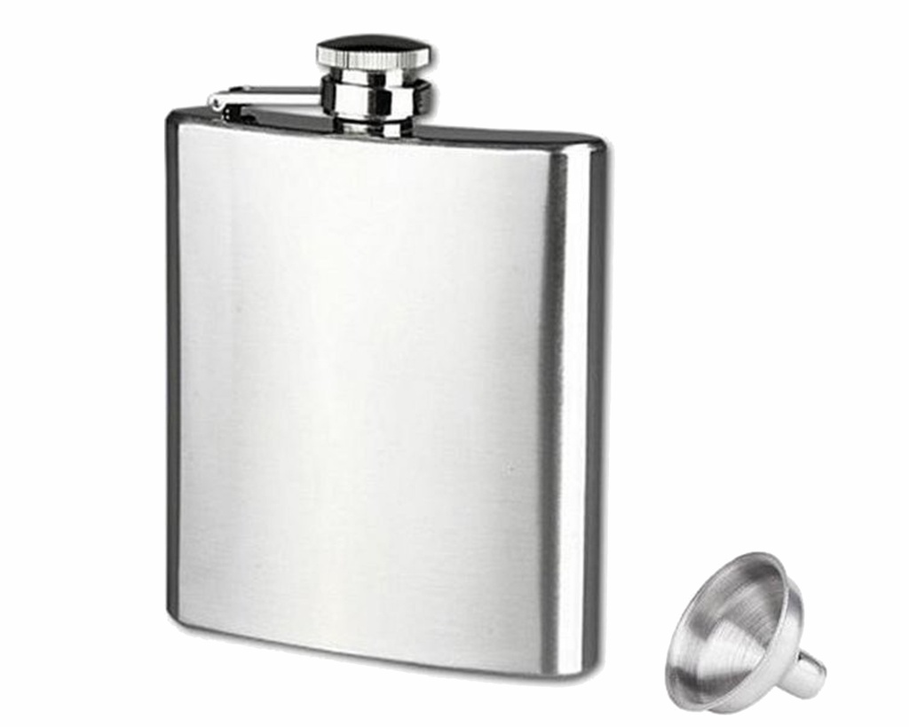 Hip Flask Lubinski Polished with Funnel 6oz