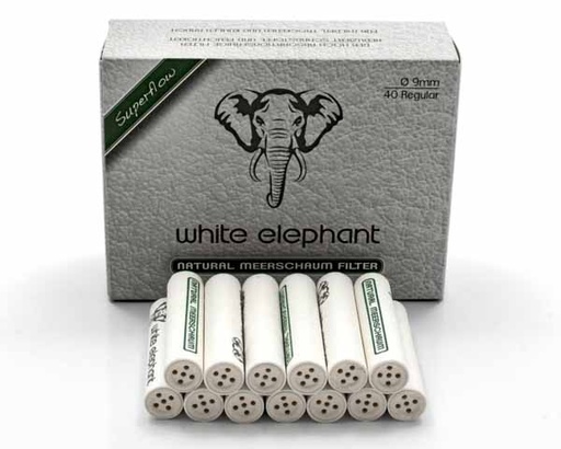 [20202] Filter White Elephant Natural Meerschaum In 40 9Mm