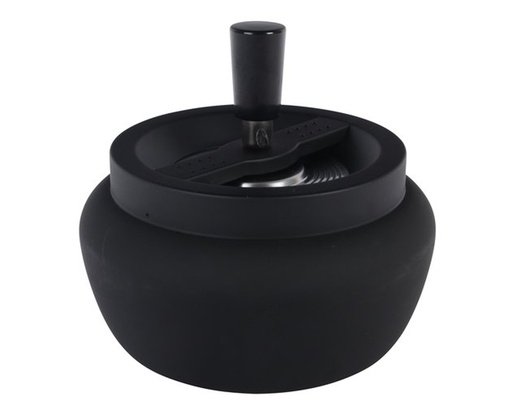 [22395] Cendrier Poussoir Noir Matte 11cm