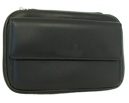 [46668] Pipe Bag Leather Black 4 Pipes
