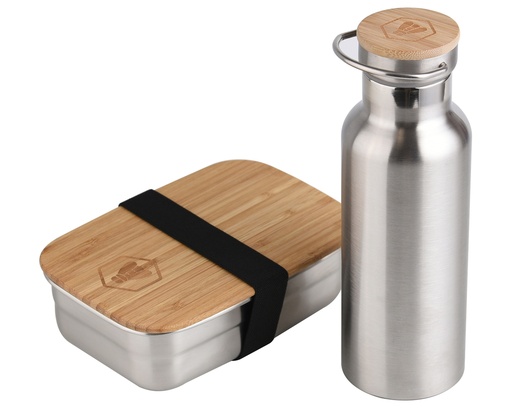 [40268148] Laguiole Set Of Lunch Box And Insulated Bottle