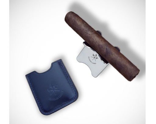 [CS0003006] Cigar Stand LFL Metal Leather Case Petrol Bleu